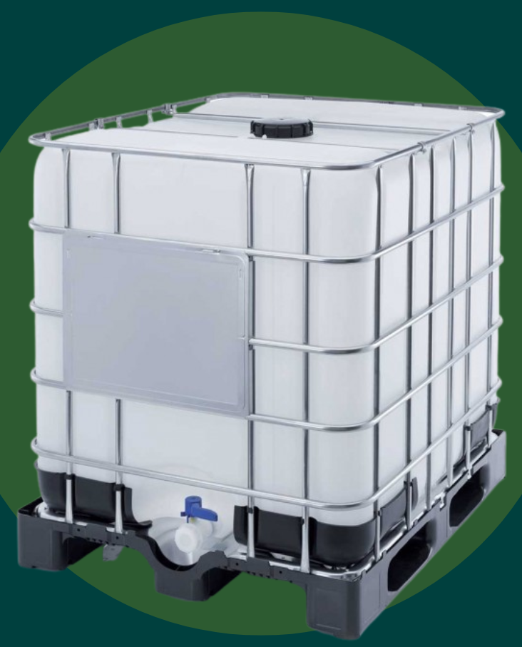 Cuve IBC produits dangereux, palette PE, 1000 litres, ouverture DN