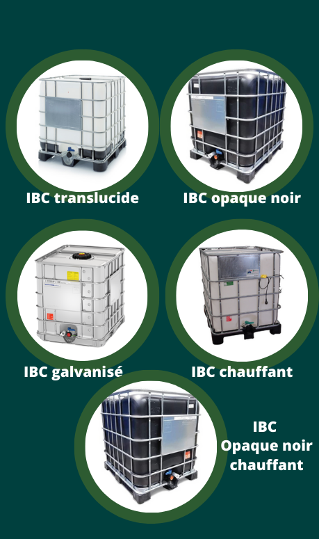 Cuve IBC 1000l ADR pour aliments avec palette hybride